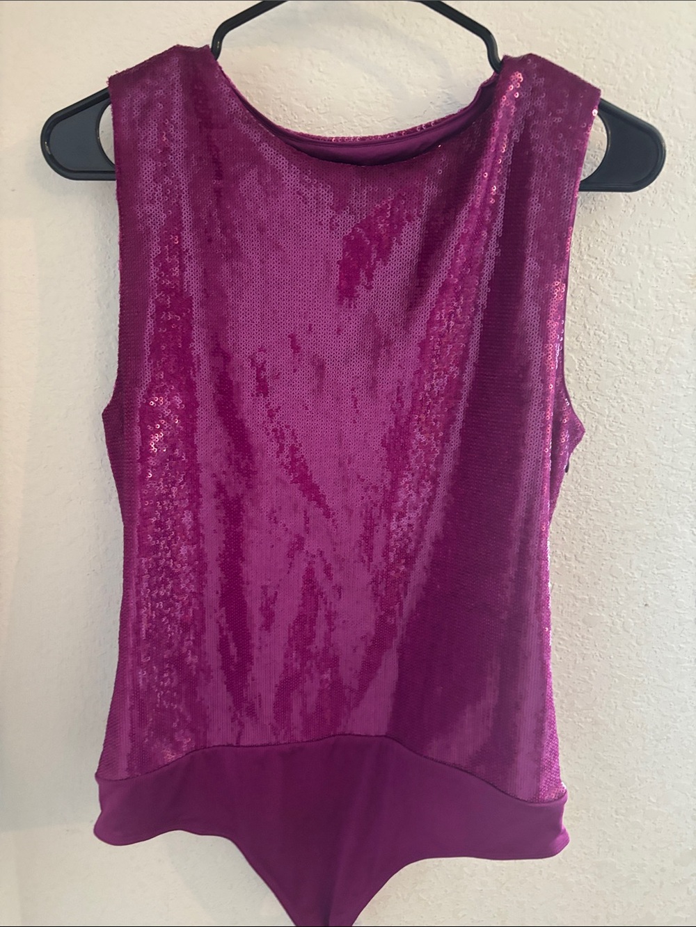 Women’s Fuchsia Sequin Tank Bodysuit